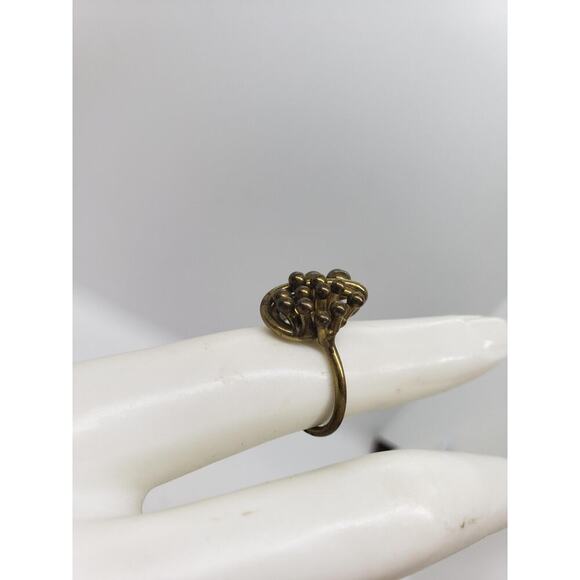 Vintage Ring Mid Century Brutalist Pal Kapenyes Style Mixed Metal sz 5.75 1960s - Picture 8 of 11